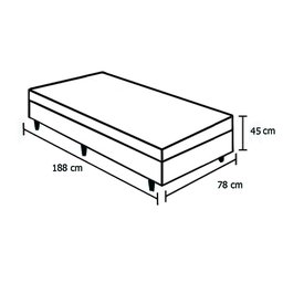 Base Box Baú Solteiro Suede Bege - 45x88x188:Bege - 2