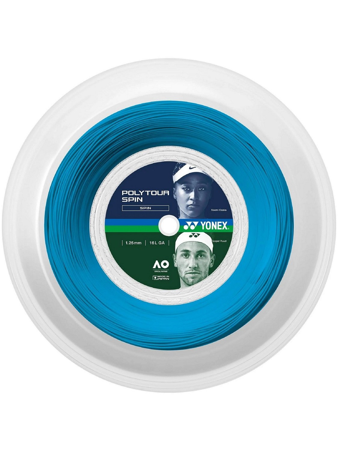 Corda Yonex Poly Tour Spin 1,25 Mm Azul (gauge 16) - Set Individual