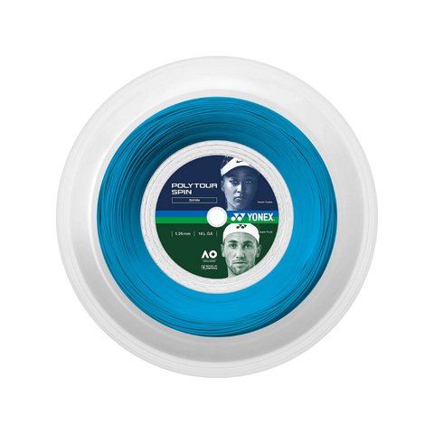 Corda Yonex Poly Tour Spin 1,25 Mm Azul (gauge 16) - Set Individual