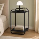 Ver imagem 4 de Mesa Lateral para Sala de Estar 40cm Orgânica Industrial Alek A03 Nero Preto - Lyam Decor