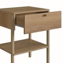 Ver mais imagens de Mesa de Cabeceira 1 Gaveta Pé Madeira Artesano Oslo Marrom
