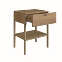 Ver imagem 5 de Mesa de Cabeceira 1 Gaveta Pé Madeira Artesano Oslo Marrom