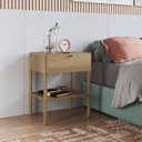 Ver imagem 2 de Mesa de Cabeceira 1 Gaveta Pé Madeira Artesano Oslo