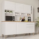 Ver imagem 2 de Armário de Cozinha com Balcão Mdp 6 Portas Branco