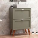 Ver imagem 1 de Gabinete para Banheiro com Tampo e Cuba 60cm Retro Mdf Verde Milano - On Móveis