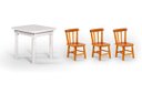 Ver imagem 1 de Conjunto Mesinha Infantil Branca com 3 Cadeiras Kids Natural - Straub Web