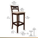 Ver imagem 3 de Kit 5 Banquetas Alta Estofada para Bancada Madri Madeira Capuccino Suede Bege Ccs