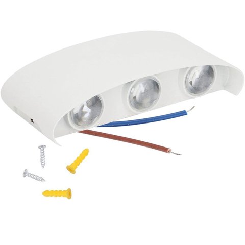 Arandela Luminaria Parede Meia Lua 6w 6 Fachos Luz Led Iluminaçao Garagem Predio Casa Muro Varanda J