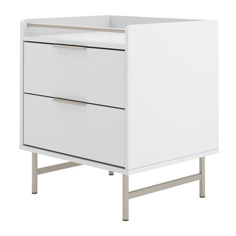 Mesa Cabeceira Yves Branco Fosco/champanhe