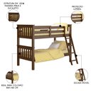 Ver imagem 5 de Beliche Solteiro Juvenil com Escada Móvel Joy P05 Castanho Acetinado - Mpozenato