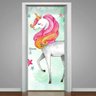 Adesivo para Porta Unicórnio Desfilando- 73X210Cm - 1
