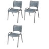 Cadeira Iso Base Cinza Escola, Escritório - Kit 3 Un - 2