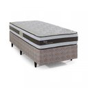 Ver imagem 1 de Cama Box Colchão Solteiro Molas Ensacadas 88x188x26cm Ness Marrom Herval