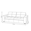 Ver imagem 7 de Sofá Decorativo Mendes 3 Lugares Sala de Estar 235cm Pés em Madeira Couro Grafite G88 - Gran Belo