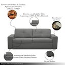 Ver imagem 5 de Sofá Decorativo Mendes 3 Lugares Sala de Estar 235cm Pés em Madeira Couro Grafite G88 - Gran Belo