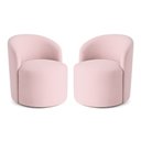 Ver imagem 2 de Kit 02 Poltronas Curva Orgânica Nature Gaia Veludo Rosê - Montanaris Decor