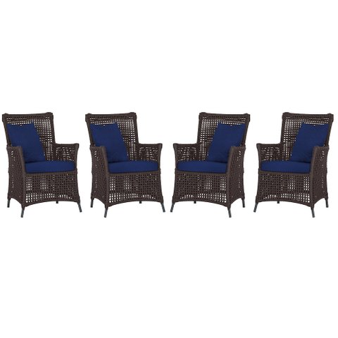 4 Poltronas Igapó Alumínio Micro Pintura Preta Corda Náutica Estofado 10
