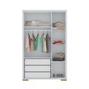 Ver imagem 4 de Guarda Roupa Infantil 3 Portas 3 Gavetas Sloan M08 Branco Acetinado - Mpozenato
