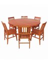 Ver imagem 1 de Conjunto Mesa Redonda 1,2 m com 6 Cadeiras Madri Madeira Maciça