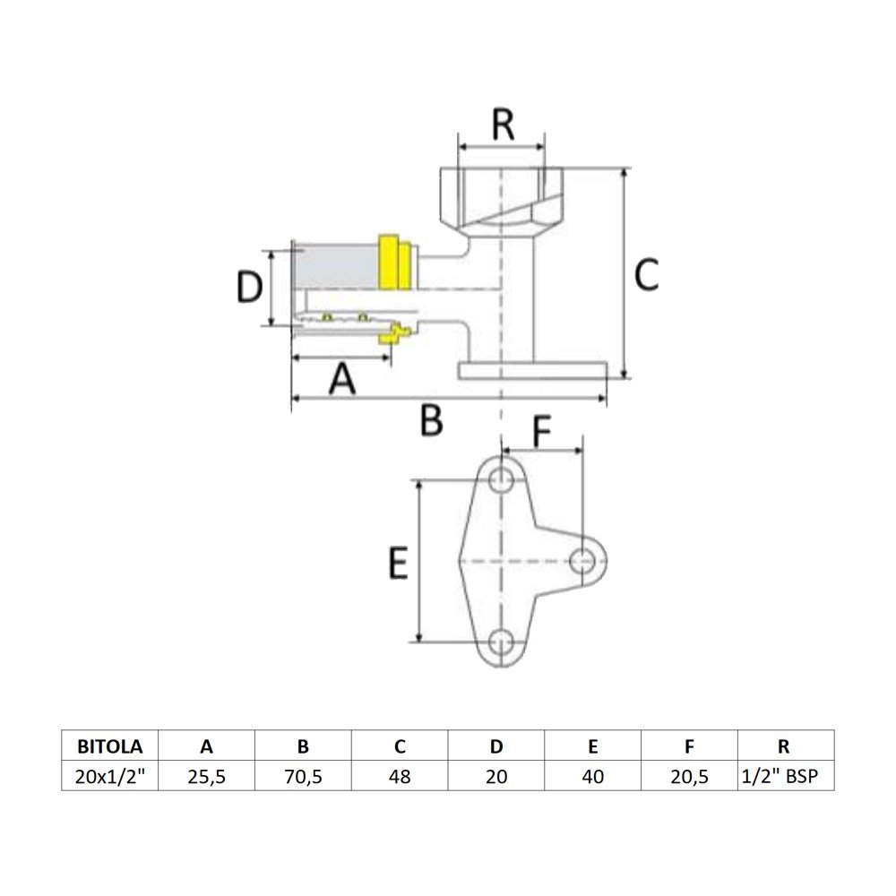 Joelho 90° Transição Fêmea Base Fixa Gás DN 20x1/2" Amanco AMANCO WAVIN 97653 - 2