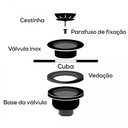 Ver imagem 4 de Válvula Inox Extra-brilho Tipo Americana 4.1/2" C/pino Plástico Cromado