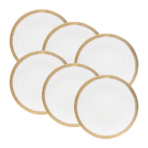 Conjunto 6 Pratos de Porcelana para Sobremesa Paddy 19 cm Wolff