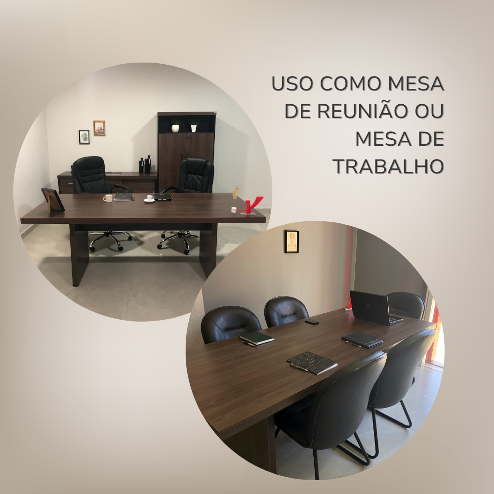 Mesa para Escritório e Reunião 2 Metros Tamburato - 15