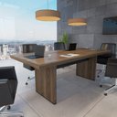 Ver imagem 3 de Mesa para Escritório e Reunião 2 Metros Tamburato Preto/Charuto Artany