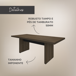 Mesa para Escritório e Reunião 2 Metros Tamburato - 17