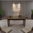 Ver imagem 1 de Mesa para Escritório e Reunião 2 Metros Tamburato Preto/Charuto Artany