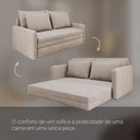 Ver imagem 5 de Sofá Cama 2 Lugares Retrátil Luven D28 4 Almofadas Soltas:Suede Bege Claro