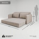 Ver imagem 3 de Sofá Cama 2 Lugares Retrátil Luven D28 4 Almofadas Soltas:Suede Bege Claro