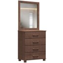 Ver imagem 2 de Cômoda para Quarto 4 Gavetas com Espelho Decorativo Madeira Maciça Zahav F06 Café - Lyam Decor