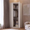 Ver imagem 2 de Guarda Roupa Planejado de Canto Obliquo 1 Porta Corino Hera CabeCasa MadeiraOriginals Off White