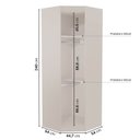 Ver imagem 4 de Guarda Roupa Planejado de Canto Obliquo 1 Porta Corino Hera CabeCasa MadeiraOriginals Off White
