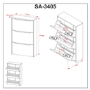 Ver imagem 7 de Sapateira 3 Portas Basculantes para até 20 Pares SA3405 Amêndoa - Tecnomobili