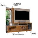 Ver imagem 3 de Rack com Painel Frizz Plus c/Rodízios - Natural/Cinza