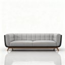 Ver imagem 2 de Sofá 3 Lugares 240cm Pés Madeira Premium Compose Bouclê Corino Sala Clinica Recepçao Luxo