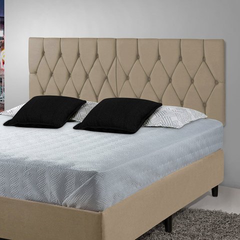 Cabeceira Painel Capitonê Estofada Cama Casal 1,40 - Bege