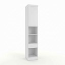 Ver imagem 2 de Módulo de Guarda Roupa Mesa de Cabeceira 1 Porta 1 Gaveta 100% MDF Cairo Branco/Neve