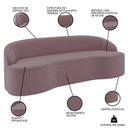 Ver imagem 3 de Sofá 4 Lugares para Sala de Estar Living 230cm Theo D06 Veludo Rosa - Mpozenato