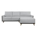 Ver imagem 5 de Sofá 4 Lugares com Chaise Lado Direito 258cm Corino Geribá Cinza Claro/Preto