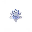 Ver imagem 1 de Enfeite Decoração de Cristal Vidro Flor de Lotus para Sala Quarto Cristaleira Pequeno 8cm Azul