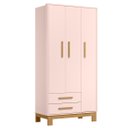 Ver imagem 1 de Guarda Roupa Infantil 3 Portas Slim Q Encanto Rosa - Qmovi