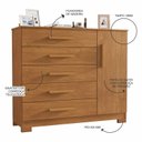 Ver imagem 4 de Cômoda com Sapateira 5 Gavetas e 1 Porta Pietra Marrom/Cinamomo