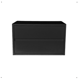 Mesa de Cabeceira Gaveteiro Suspenso Aéreo 2 Gavetas 50cm Preto - 1