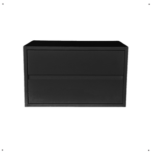 Mesa de Cabeceira Gaveteiro Suspenso Aéreo 2 Gavetas 50cm Preto