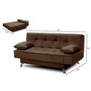 Ver imagem 2 de Sofá Cama 1,80m Flórida Suede Marrom Mirra Decor