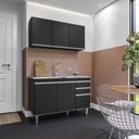 Ver imagem 1 de Kit de Cozinha Melissa 120cm 6 Portas 2 Gavetas Preto Maderatto Móveis