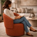 Ver imagem 5 de Poltrona Orgânica Maya Bouclê Terracota Sala Quarto Recepção